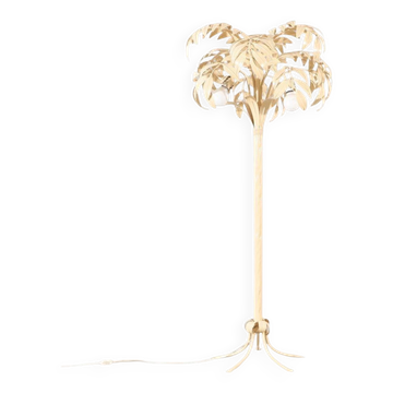 Lampadaire palmier crème blanc de style Hollywood Regency, attribué à Hans Kögl.