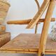 Antique rattan serving trolley with double shelves