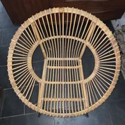 Vintage 70s rattan and metal sun lounger