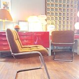 Suite de 6 fauteuils storm d'Yves Christin, airborne 1970