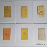 Set of 6 old photographs, oval and rectangular studio portraits from the 19th century