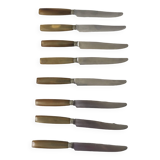 set of 8 horn knives from the 60s