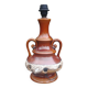 Vintage glazed ceramic lamp base from the 60s/70s with double lighting of medium size.