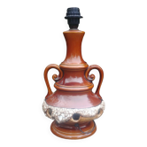 Vintage glazed ceramic lamp base from the 60s/70s with double lighting of medium size.