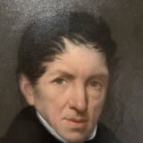 Oil on canvas Pair of portraits in gilded oval frames, 19th century