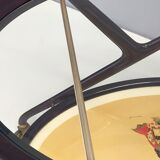 Vintage ebonized beech serving cart with oriental print, italy