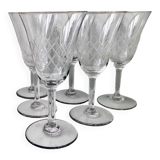 6 engraved wine glasses