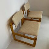 Pair of Michel Mortier armchairs in light wood