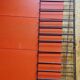 Vintage etagere taken orange shelves