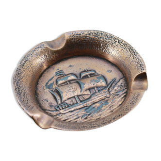 Vintage copper boat ashtray