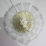 Lovely transparent Murano glass leaf ceiling light or chandelier, 1970s