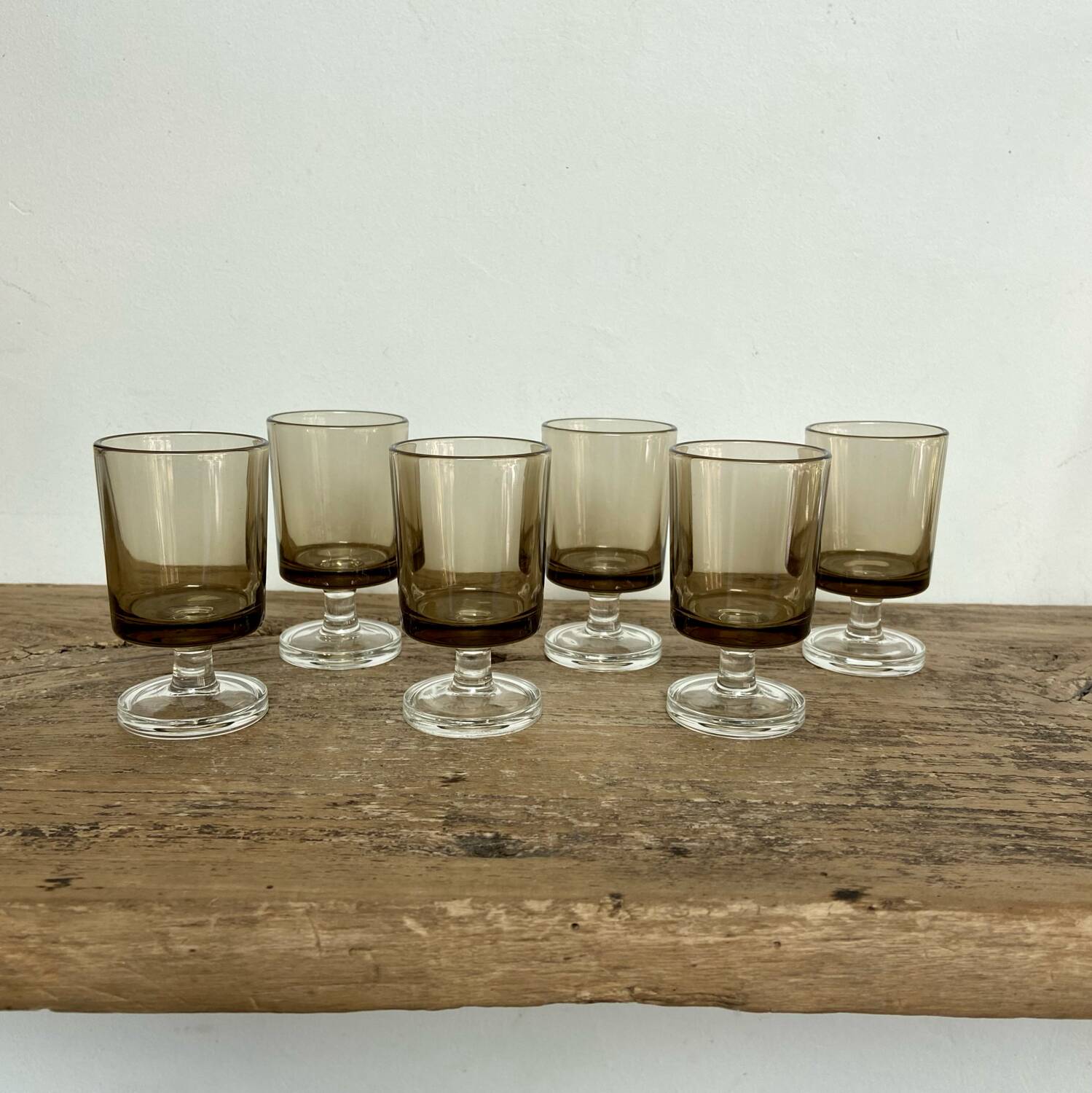 6 smoked liqueur glasses luminarc france