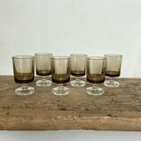 6 smoked liqueur glasses luminarc france