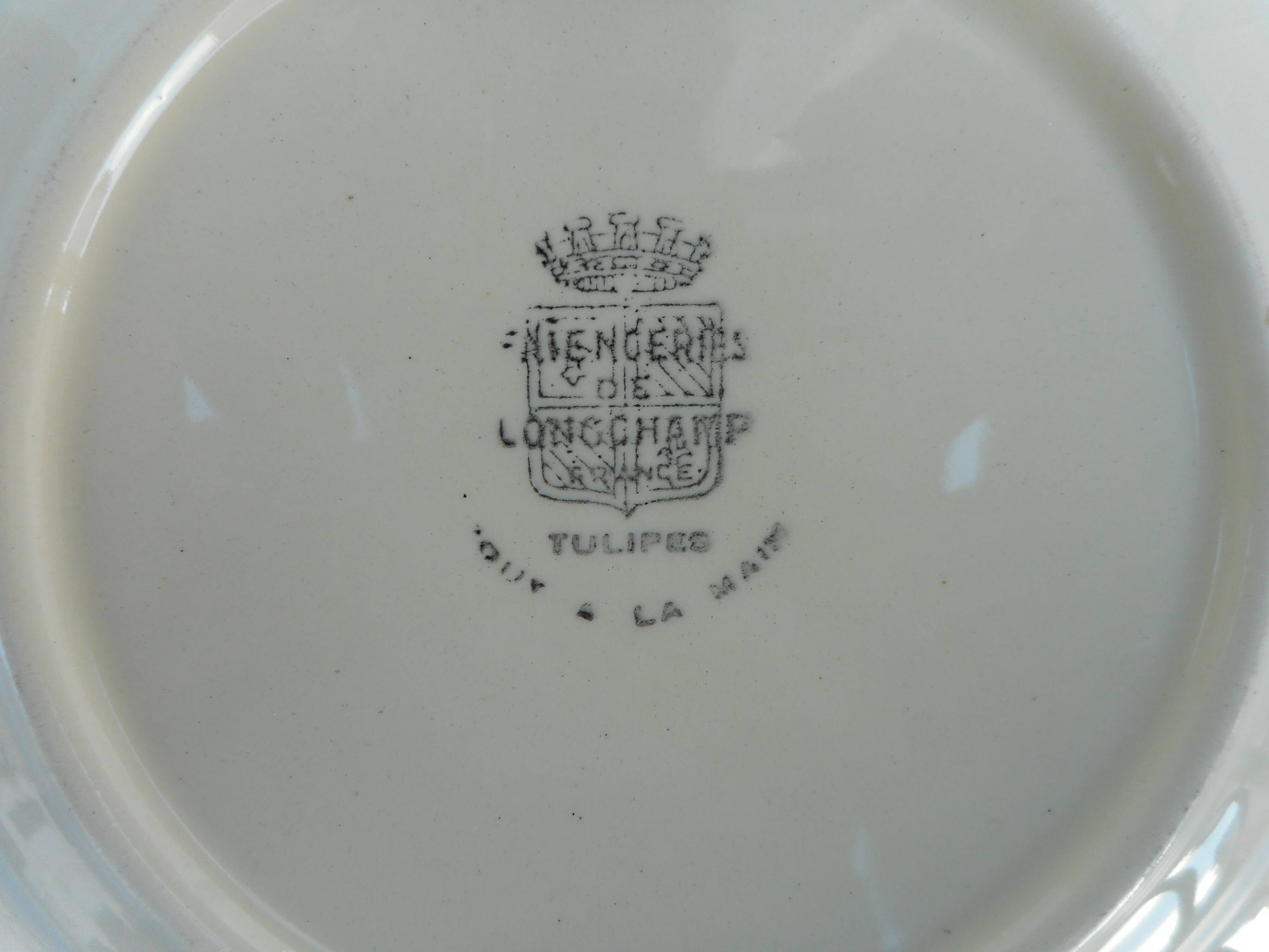 Lot of six plates decorated Tulips "Longchamp"