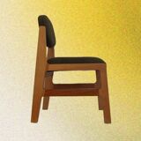 Office chair in solid beech and terry fabric