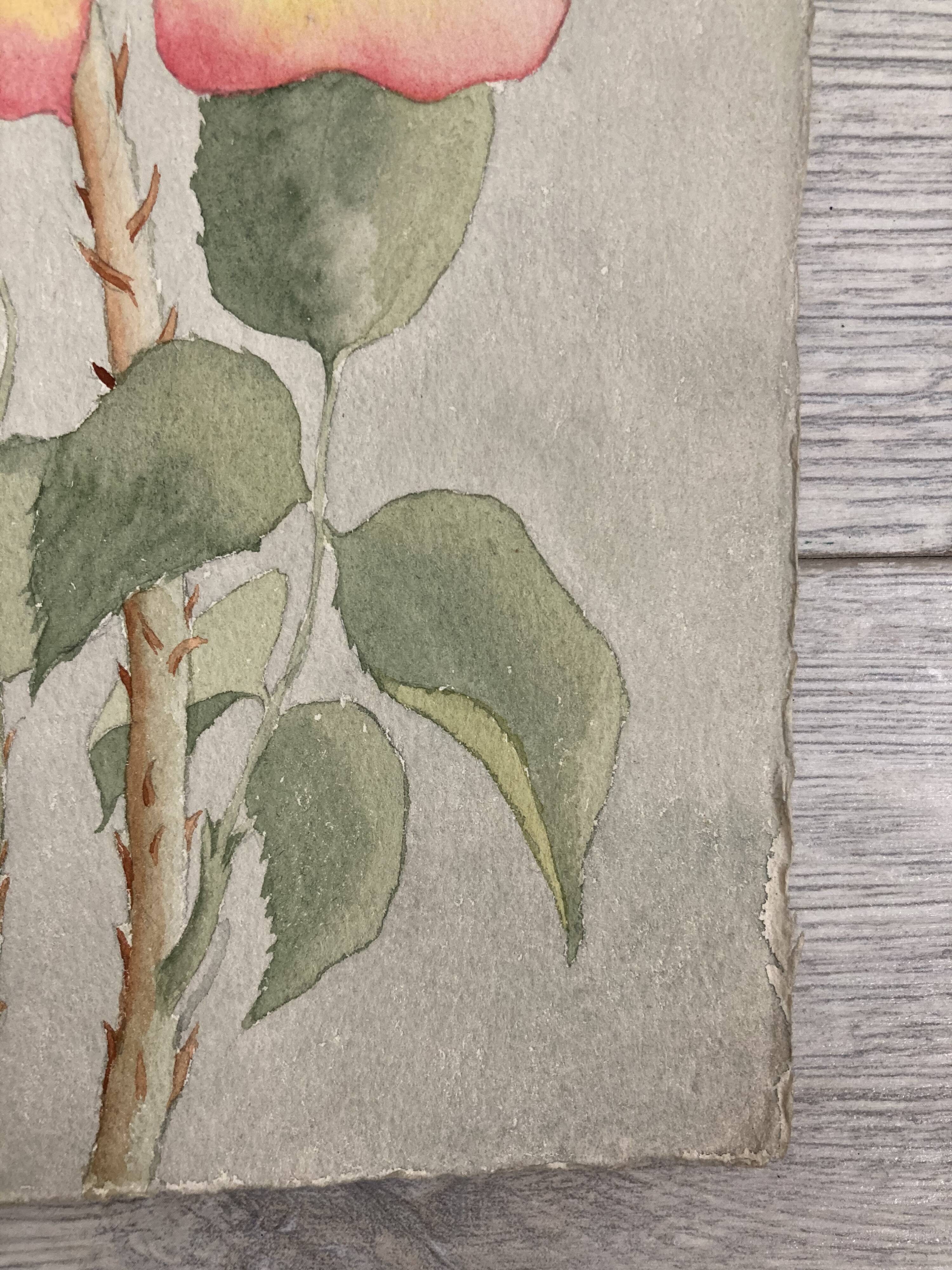 Watercolor with vintage roses