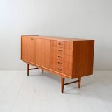 Vintage Scandinavian teak sideboard with five drawers