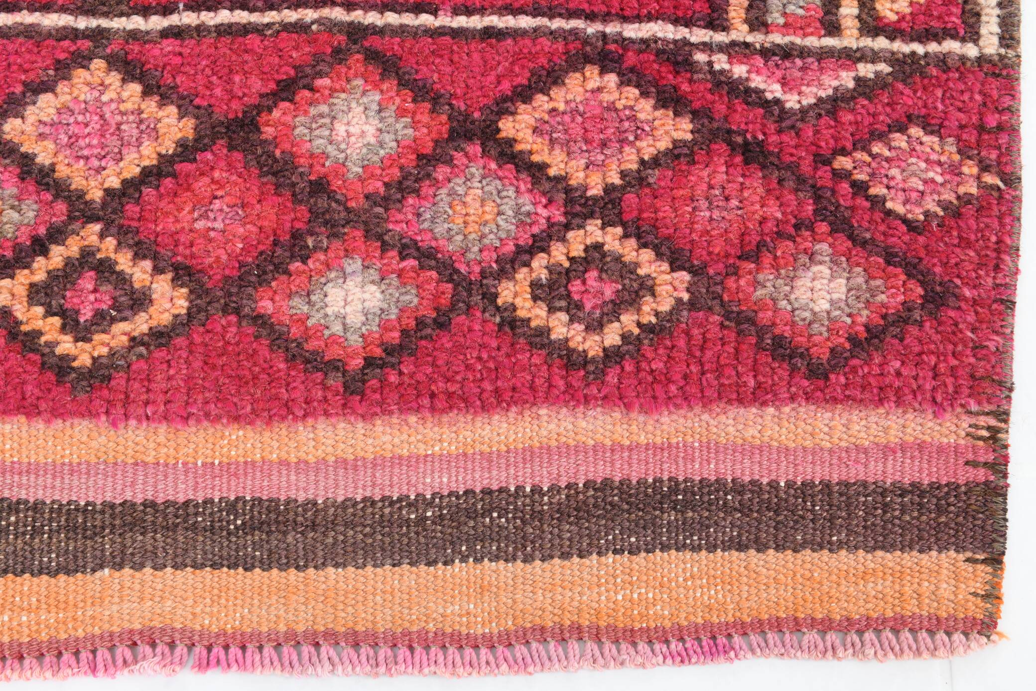 3x12 Red Orange Vintage Runner Rug, 89x373Cm
