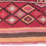 3x12 Red Orange Vintage Runner Rug, 89x373Cm