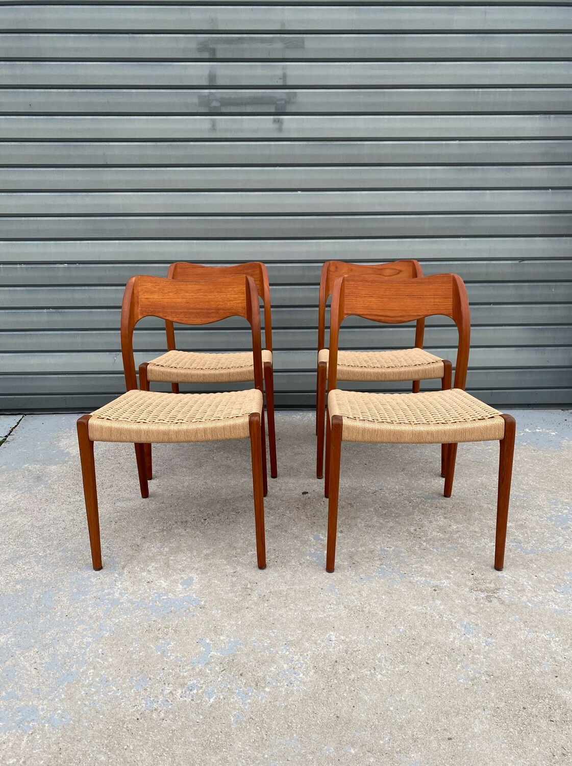 Set of 4 Niels Otto Moller model 71 chairs