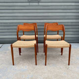 Set of 4 Niels Otto Moller model 71 chairs