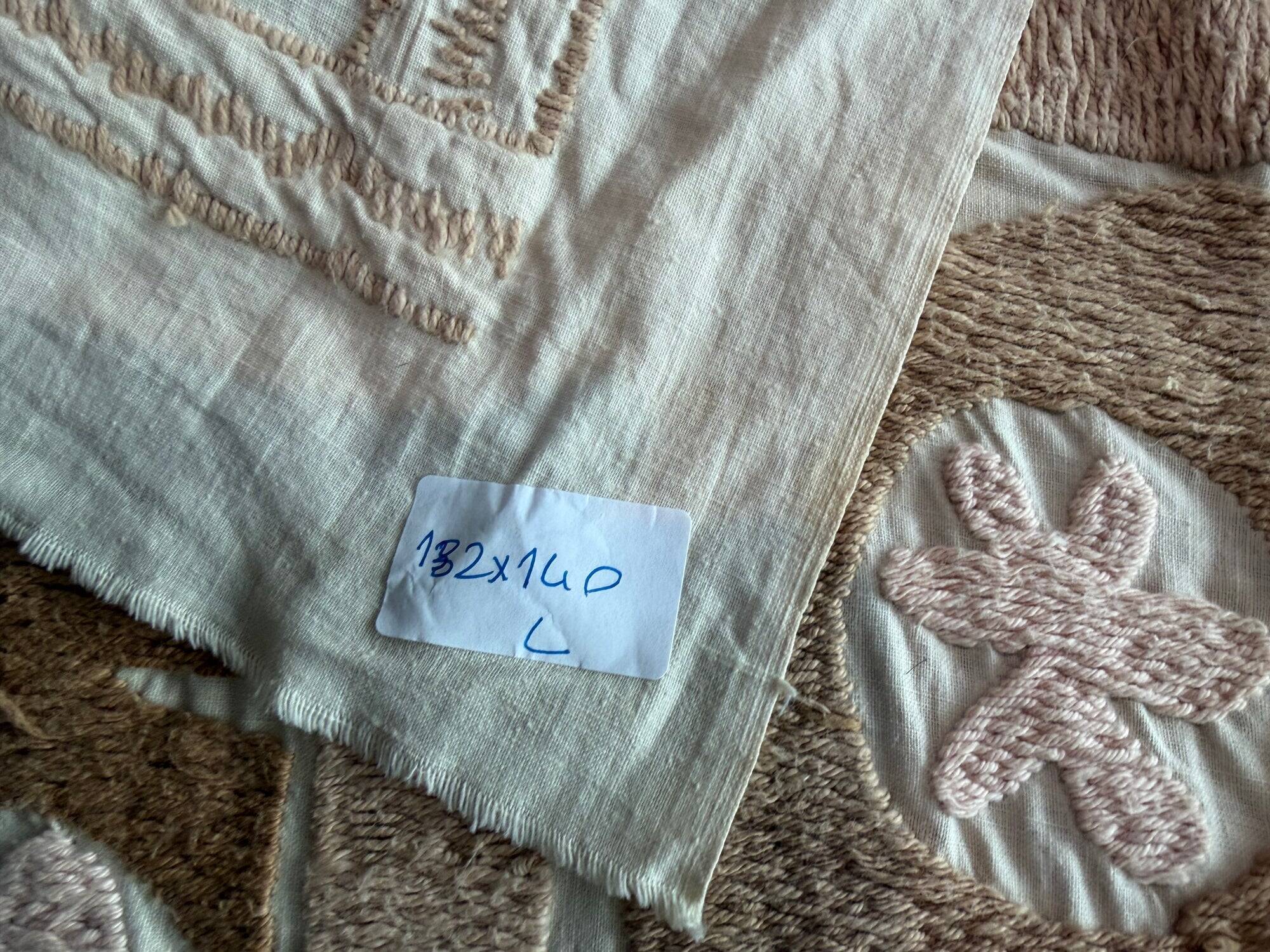 Vintage hand-embroidered tablecloth 132x140 cm