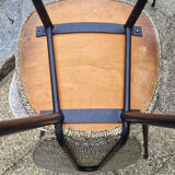 Four modernist chairs, steel, brass and skaï, 60s