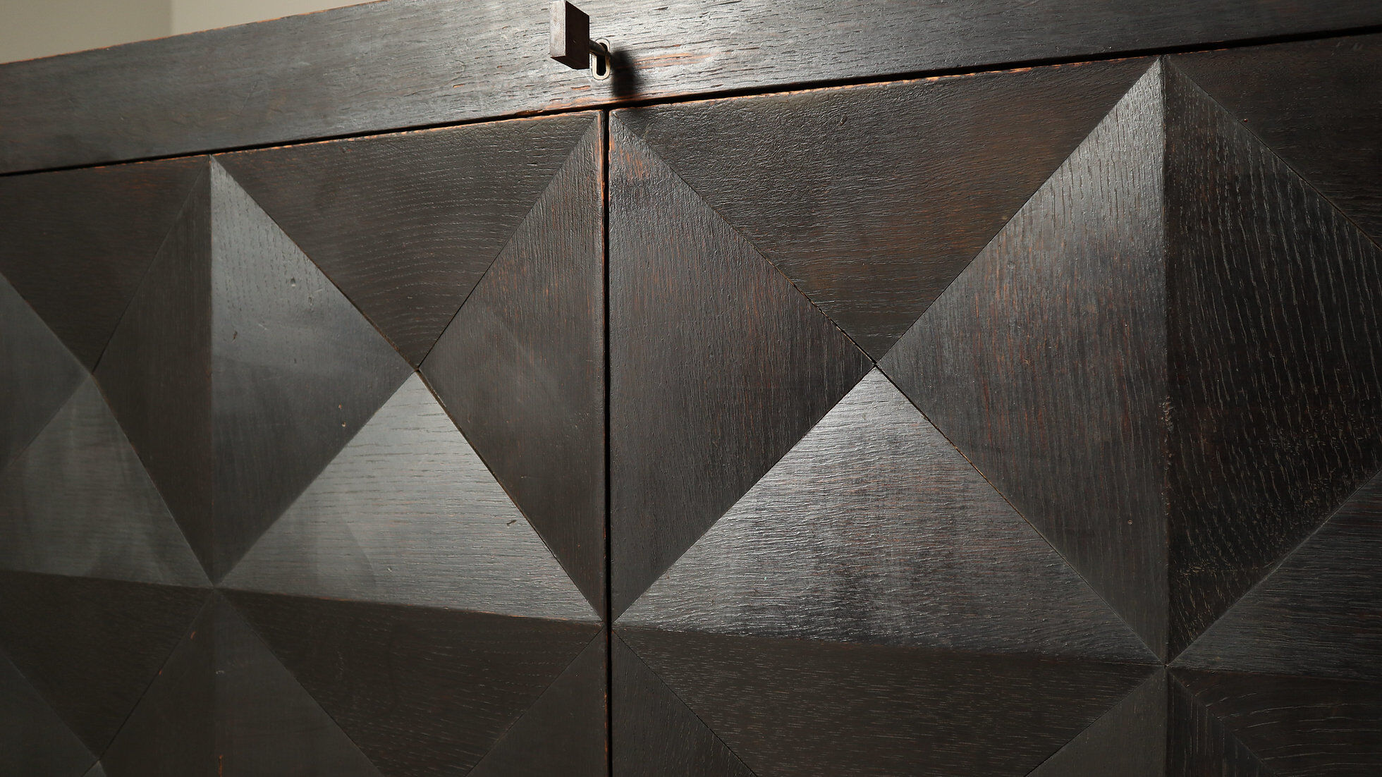 Jean Batenburg for MI brutalist sideboard in ebonized oak, Belgium, 1960s