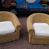 Rattan armchairs