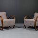 Rare Art Deco armchairs by J. Halabala, model H269, 1930s, set of 2.