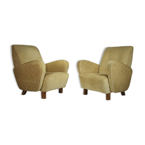 Ensemble de deux rares fauteuils Art déco H-283 par Jind?ich Halabala, années 1930