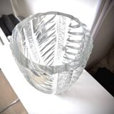 Large engraved crystal vase