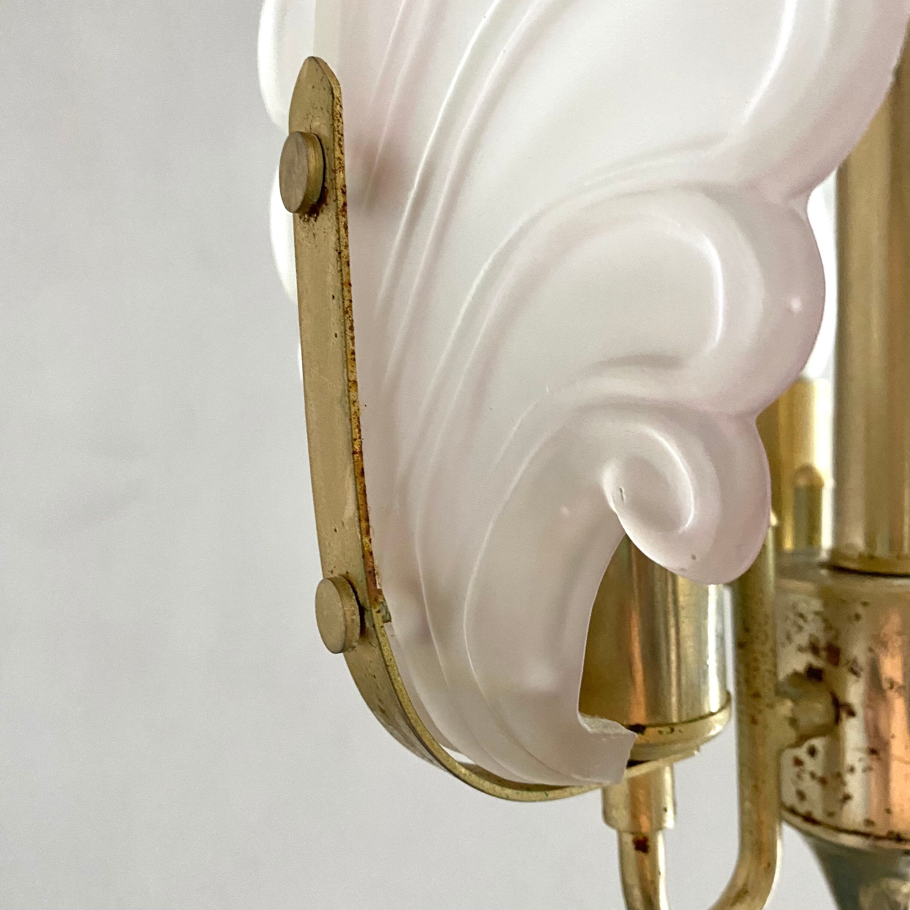 Vintage polished glass pendant lamp