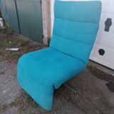 Blue electric relax armchair on battery with remote control