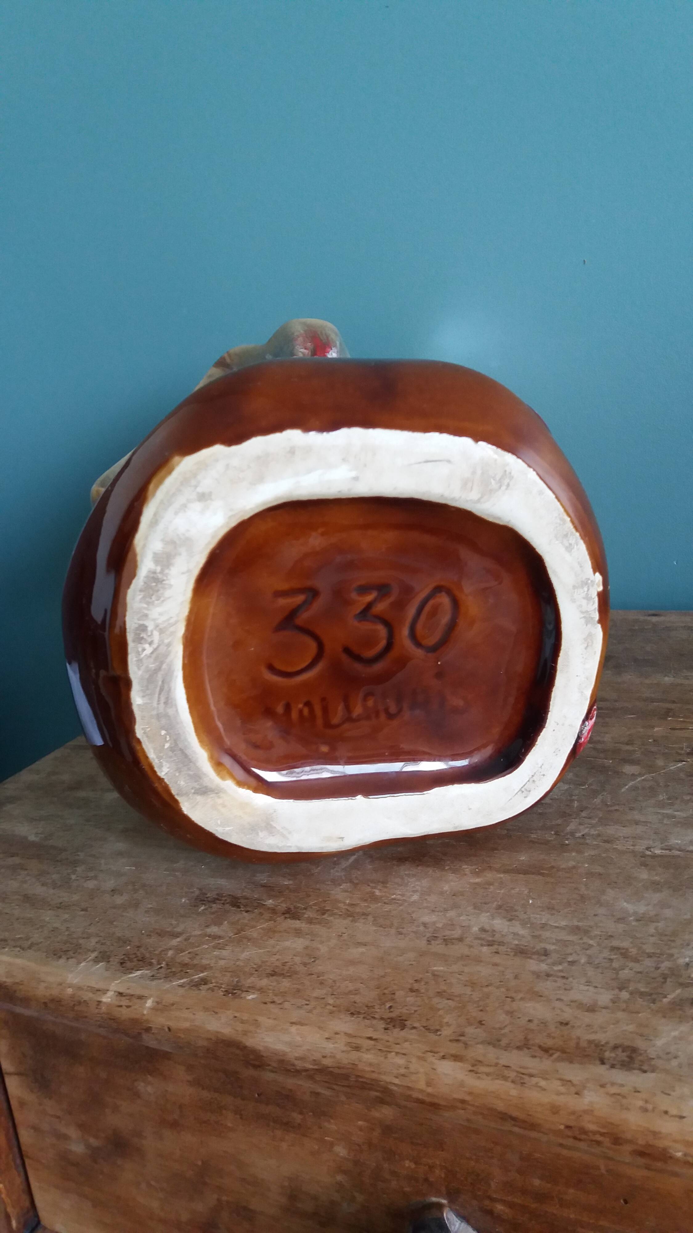 Vallauris vase in flamed ceramic, free-form model 330.