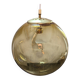 Old large and imposing thick glass globe with a bubbled amber colour, vintage.