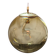 Old large and imposing thick glass globe with a bubbled amber colour, vintage.