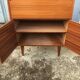 Vintage secretary with wooden compass feet with felling, shop window and closet