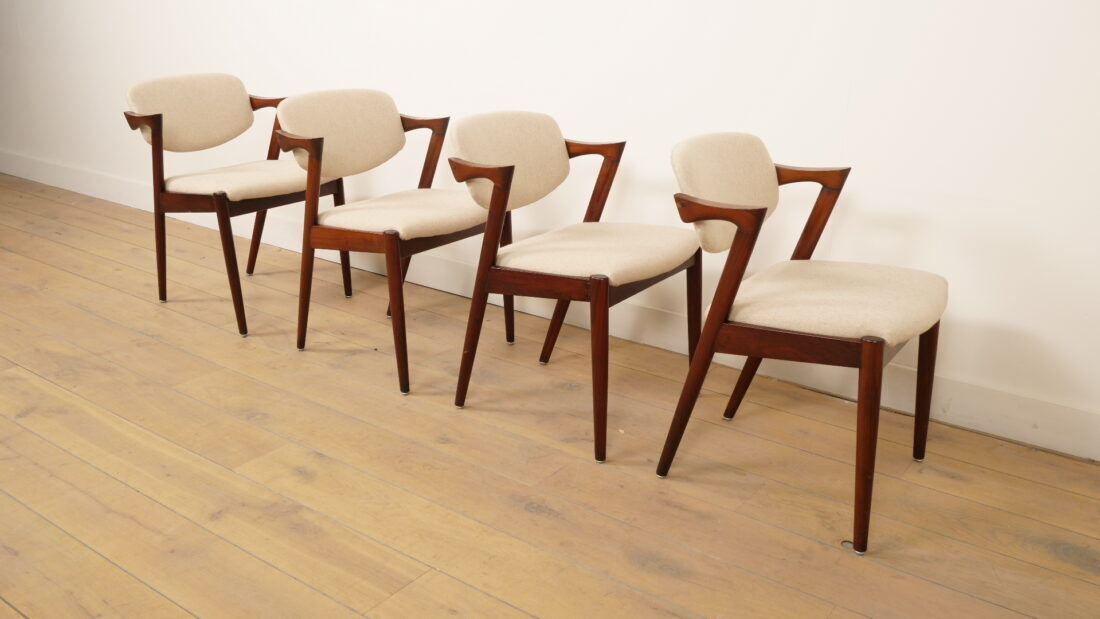 Set of 4 dining chairs | Kai Kristiansen | Z-chair – model 42 | Rosewood