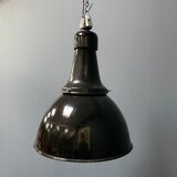 Black enamel Bauhaus factory lamp from Industria Rotterdam