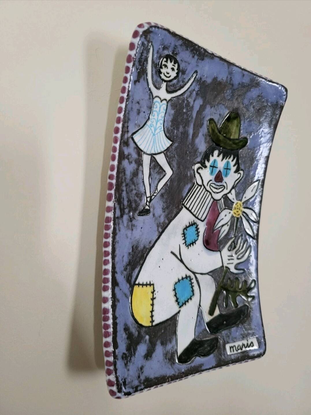 Ceramic catchall by Mari Simmulson for Upsala-Ekeby "The Clown and the Dancer"