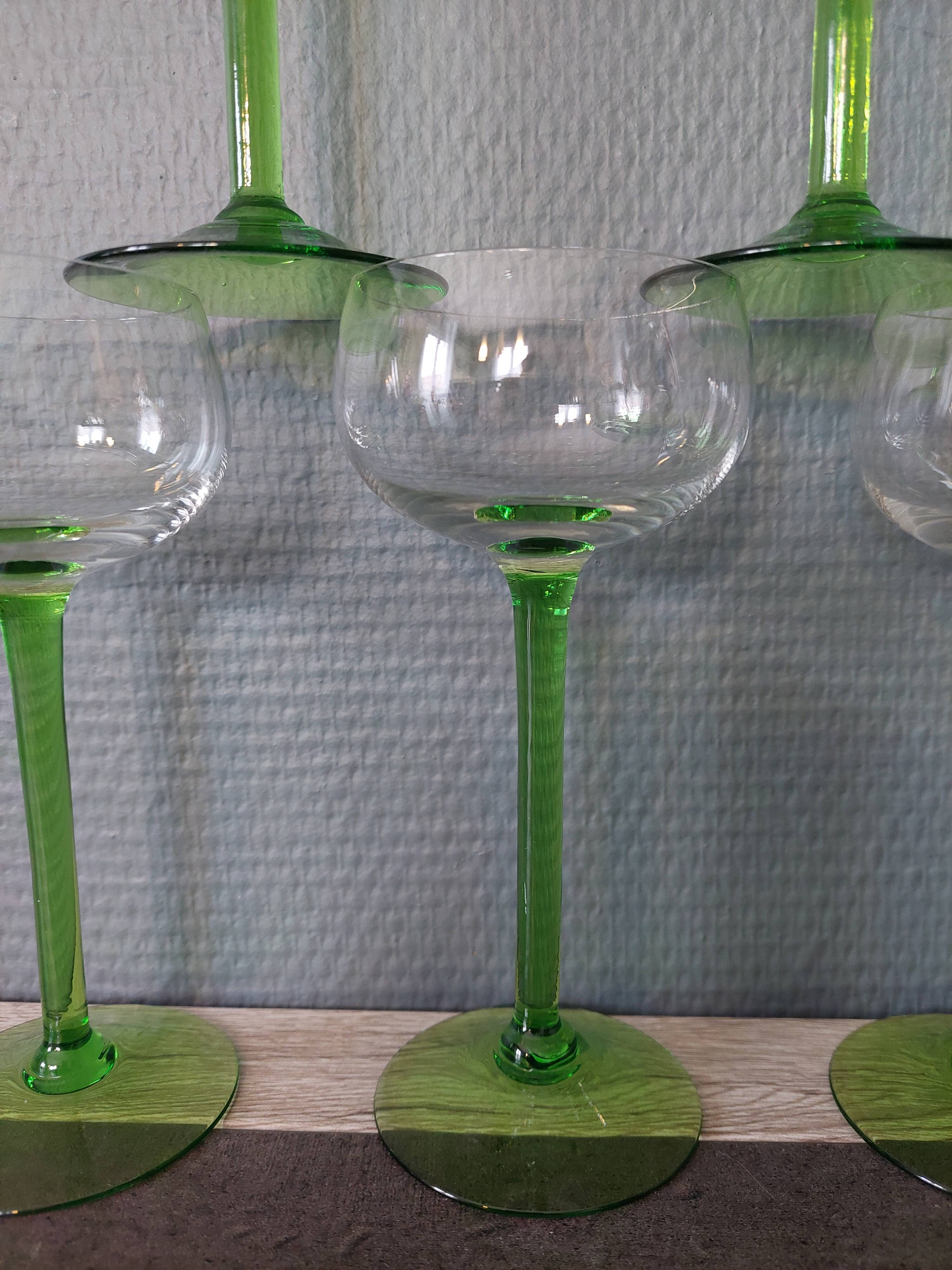 5 Traditional Crystal Alsace Wine Glasses