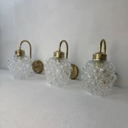 Lot 3 ancienne appliques en verre bulle vintage