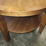 Round art deco pedestal table with marquetry