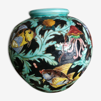 Vase Monaco décor poissons