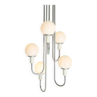Lustre cascade with five opalines, Italy, 1960s
