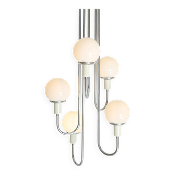 Lustre cascade with five opalines, Italy, 1960s