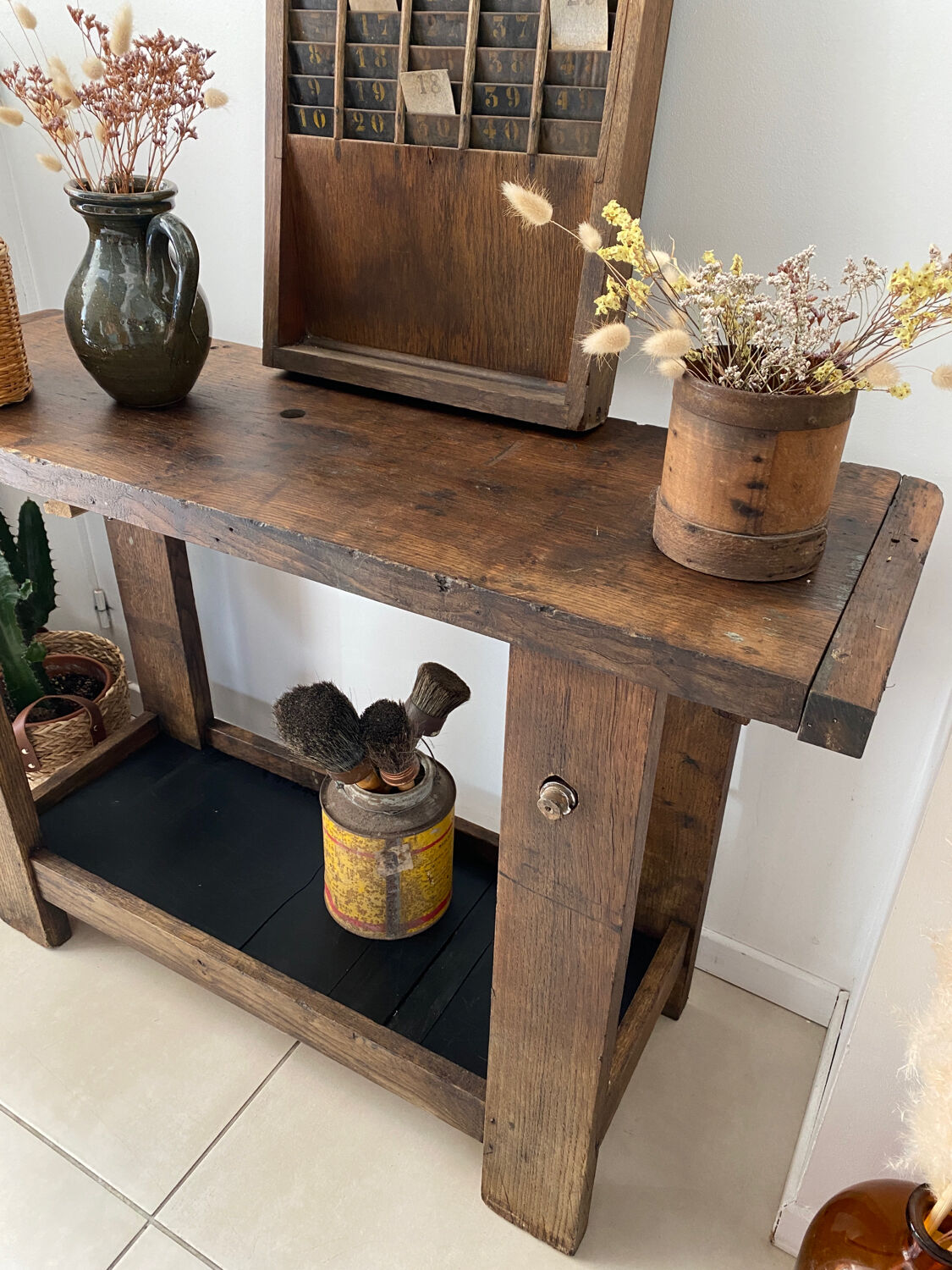 Old wooden workbench
