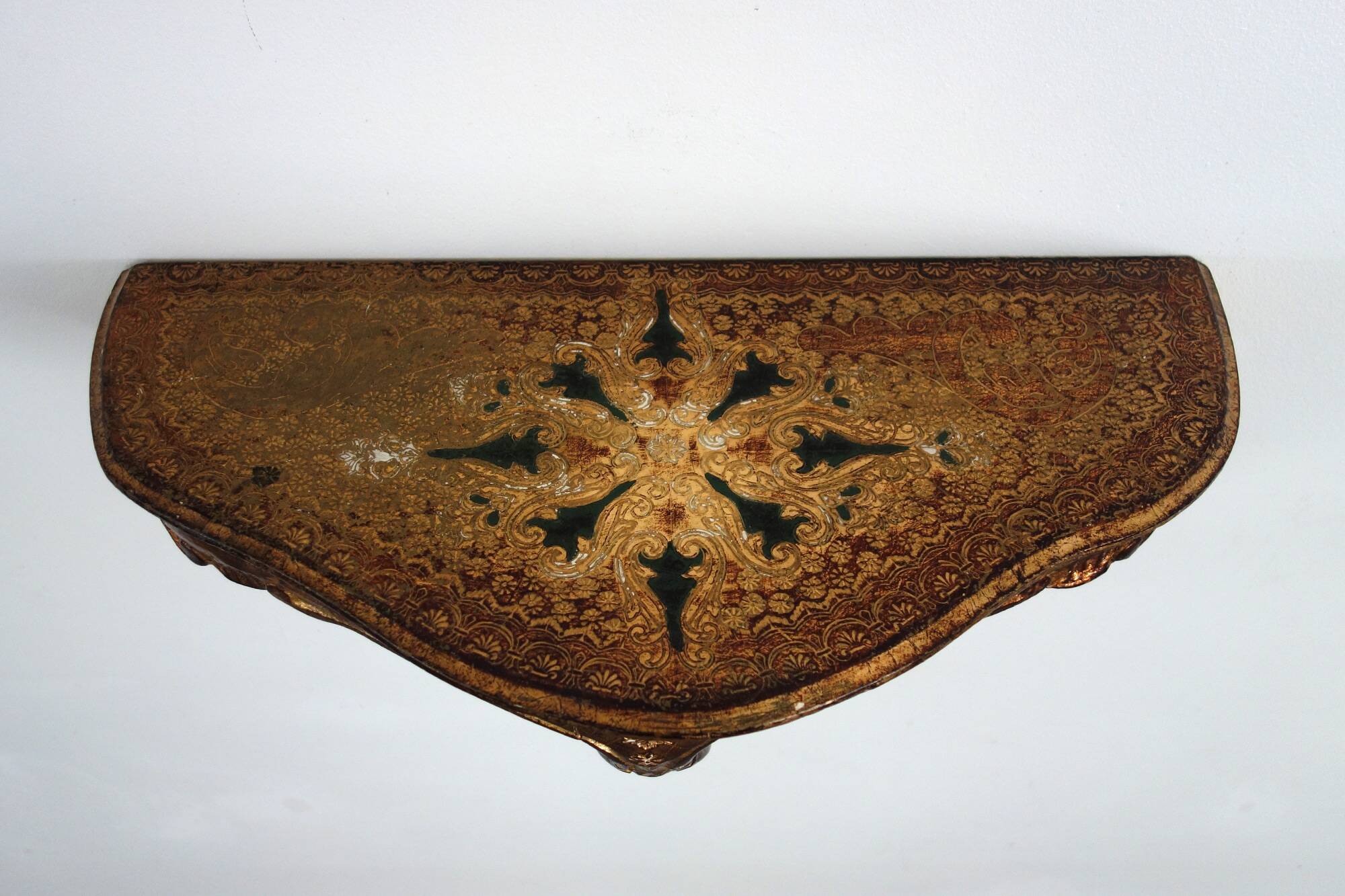 Vintage painted wooden console wall shelf