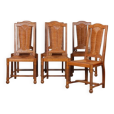 Suite de 6 chaises dans le goût de Charles Dudouyt, 1950